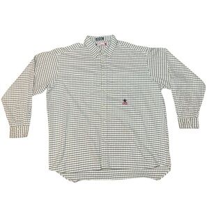 Tony Lama Button Down Shirt Tan Checkered  XXL Soft Cotton Western Cowboy 2X 3X